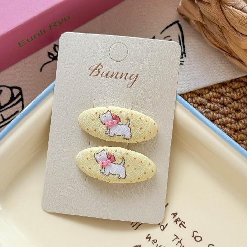 Autumn and Winter Lace Embroidery Bow Children's Hairpin Cute Girl Hair Ring Head Rope Girl Headdress Hair Accessories