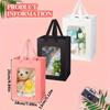 8pcs Gift Bags with Transparent Window Handles White/ Pink Gift Wrap Tote Bags for Birthday Party Favor Bags Weddings Present Festivals Party