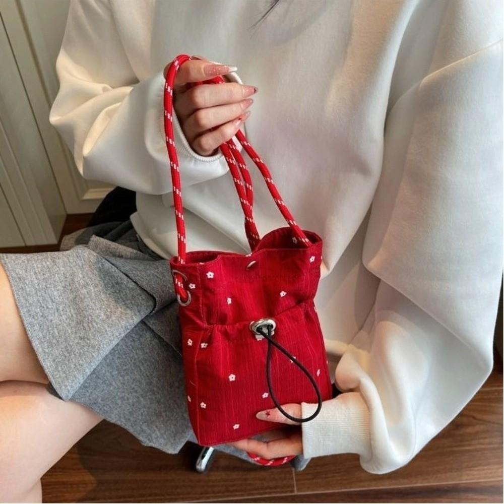 Fashion Lightweight Crossbody Bag Flower Printed Solid Color Message Bag Korean Version Shoulder Bag Women
