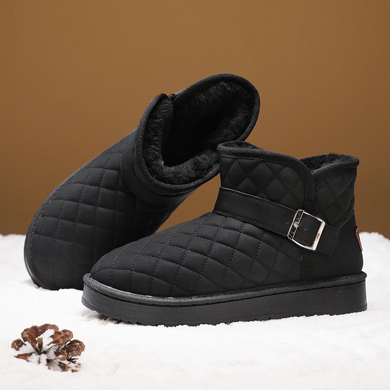 Autumn and winter new snow boots women's velvet thickened bread warm snow cotton shoes fur short boots