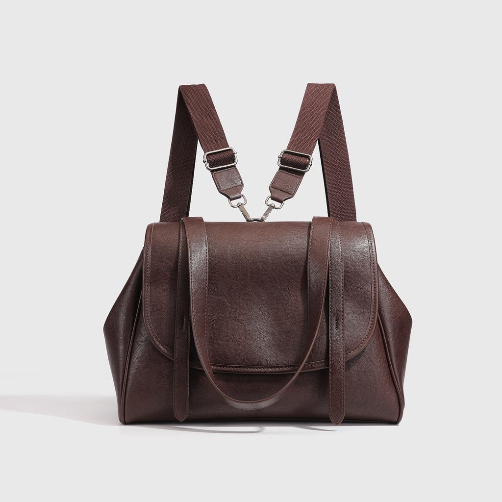 New stylish commuter handbag for women, niche large-capacity vintage messenger bag, high-end tote backpack