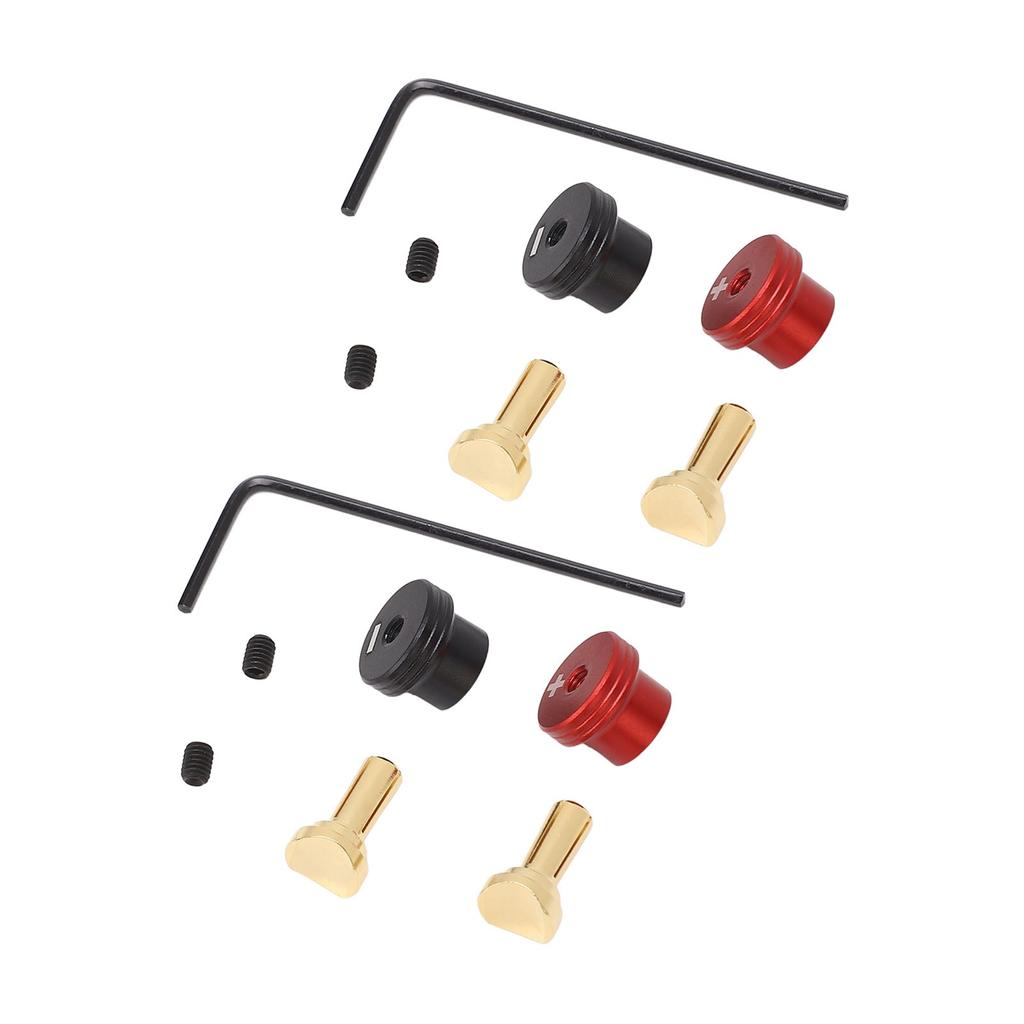 4PCS RC Battery Heatsink Plugs Grips Set Aluminum 4.0mm Banana Plug Connectors Grips Mount for Off