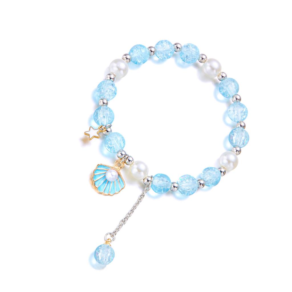 Elegantes Armband mit Anhänger aus Seesternschale, leichtes minimalistisches Schmuckstück, bequeme Perlen-Handkette, Geschenk für Frauen