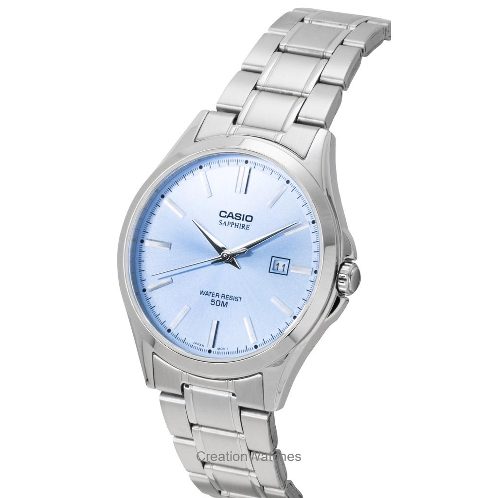 Casio Standard Analog Stainless Steel Light Blue Dial Quartz MTS-115D-2A2V Men's Watch