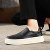 Fashion Thick Bottom Mens Loafers Genuine Leather Casual Shoes Breathable Men Sneakers Light Outdoor Walking Flats Leisure Walk Footwear