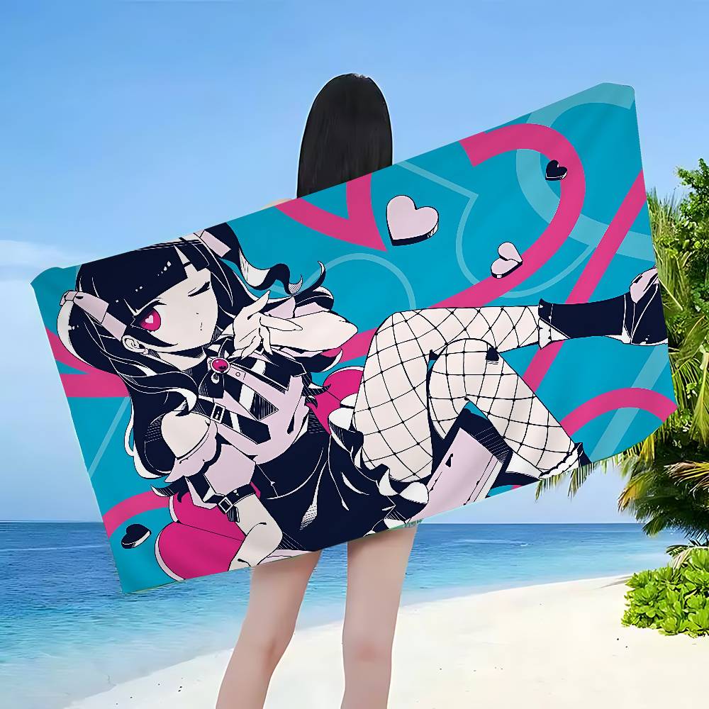 Jirai Kei Fashion Beautiful Girl Microfiber Beach Towel Absorbent Quick dry Soft Yoga Swimming Resort Mountain Climbing Towel