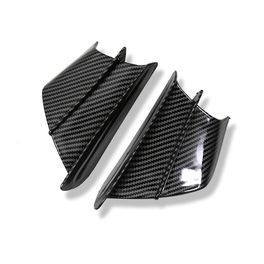 Pair Motorcycle Carbon Fiber Look Winglets Fin Spoiler Trim Cover Air Deflector