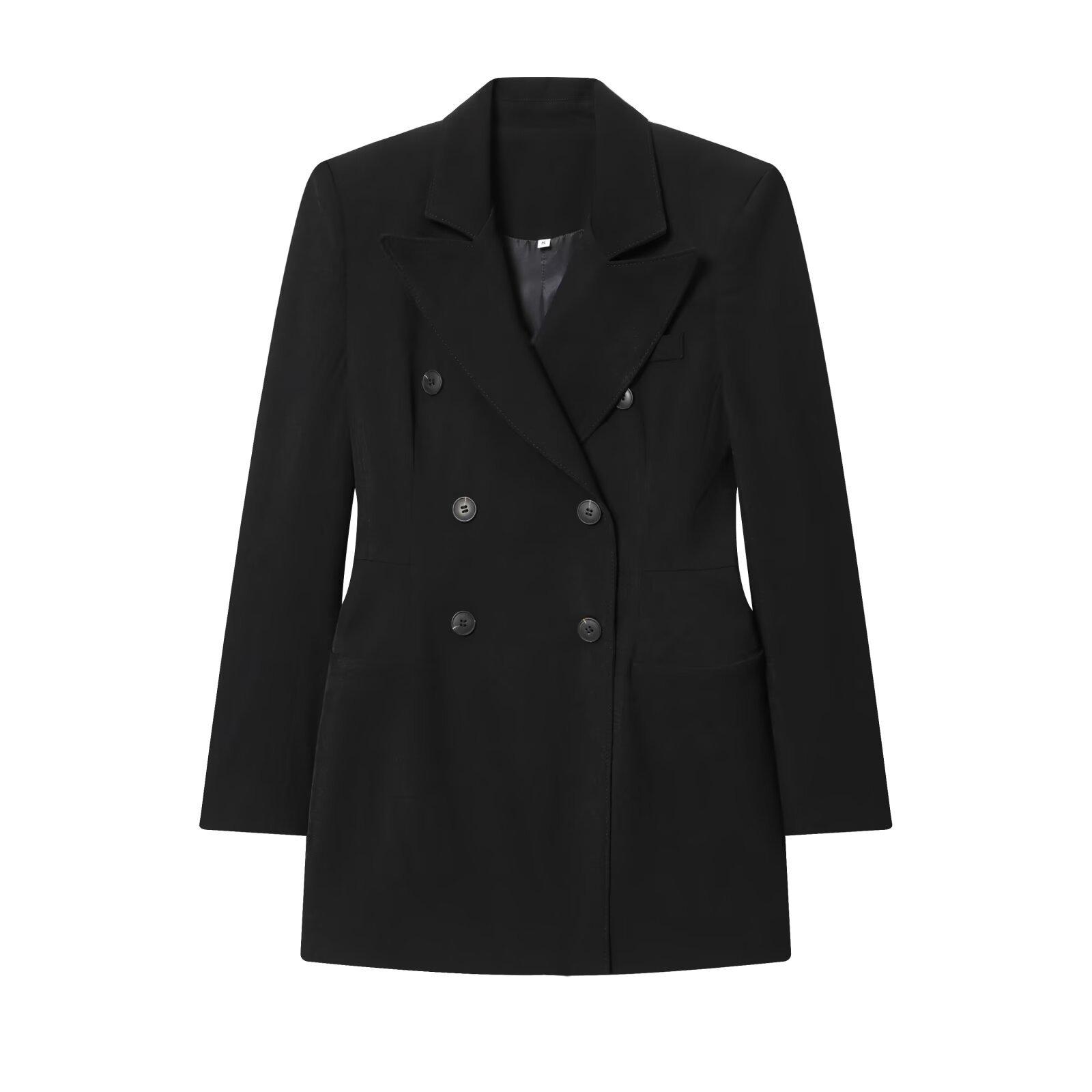 

Women s European & American Style Double-Breasted Blazer Dress - Winter 2025 Collection Medium