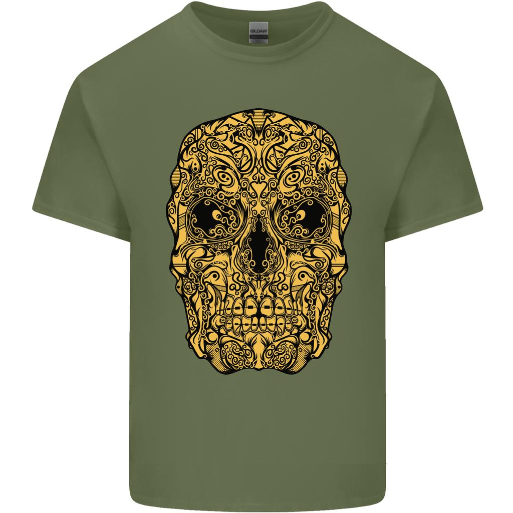 Ethnic Skull Gothic Tribal Demon Unisexs Light Cotton TShirt