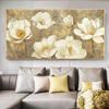 Golden Flower Abstract Home Decor Oil Painting Printed On Canvas Wall Art for Living Room Modern Posters Vintage Quadros Nordic