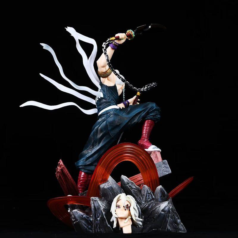 New Demon Slayer Gk Tengen Uzui Dual Head Sculpt Static Statue Pvc Model Toys Desktop Ornament Anime Collection Surprise Gifts