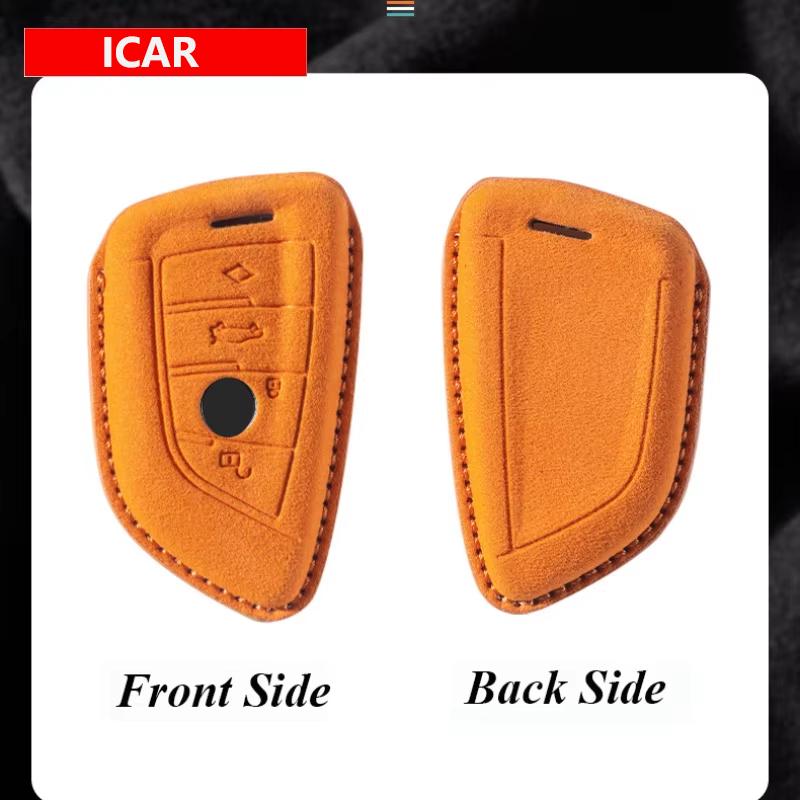 Suede Leather For Bmw F20 G20 G30 X1 X3 X4 X5 G05 X6 X7 G11 F15 F16 G01 G02 F48 Car Key Case Cover Fob Holder Shell Accessories