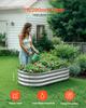 Metal Raised Garden Bed, 1.2 X 0.6 X 0.3 M Oval Outdoor Galvanized Planter Garden Box, Open Bottom Design, Large Planter Raised Bed for Growing