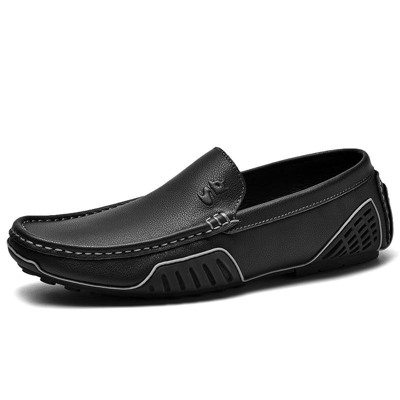 Genuine Leather Shoes Trendy Casual Leather Shoes British One Pedal Driving Fashionable Shoes Plus Size Men's Shoes
