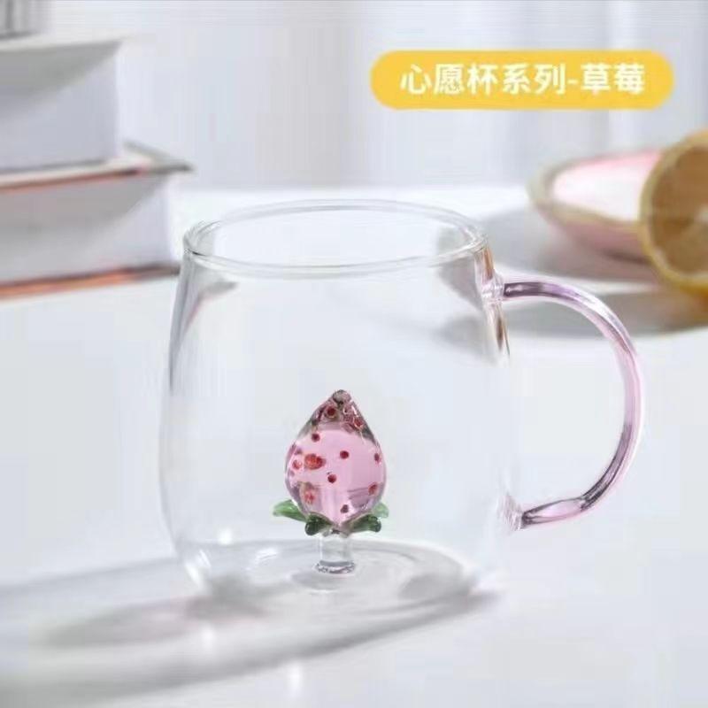 

400ml 13oz Creative 3D Cactus Rose Duck Flamingo Animal Water Glass Mug Cup with Handle For Girls Kids Lovers Wedding Gift 301-400ml