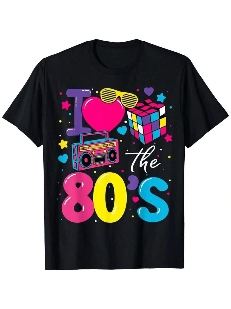 Magliette I Love The 80s Per Donne Festa Divertente Vintage Maglietta Compleanno Miglior Regalo Top & T-shirt Puro Casual