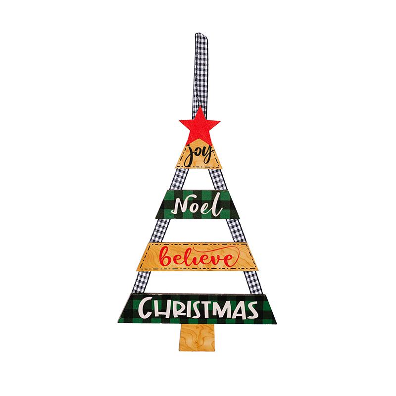 Wooden Sign Christmas Sign Wall Hanging Christmas Tree Wall Art Colourful Wall Decoration Christmas Tree Decoration