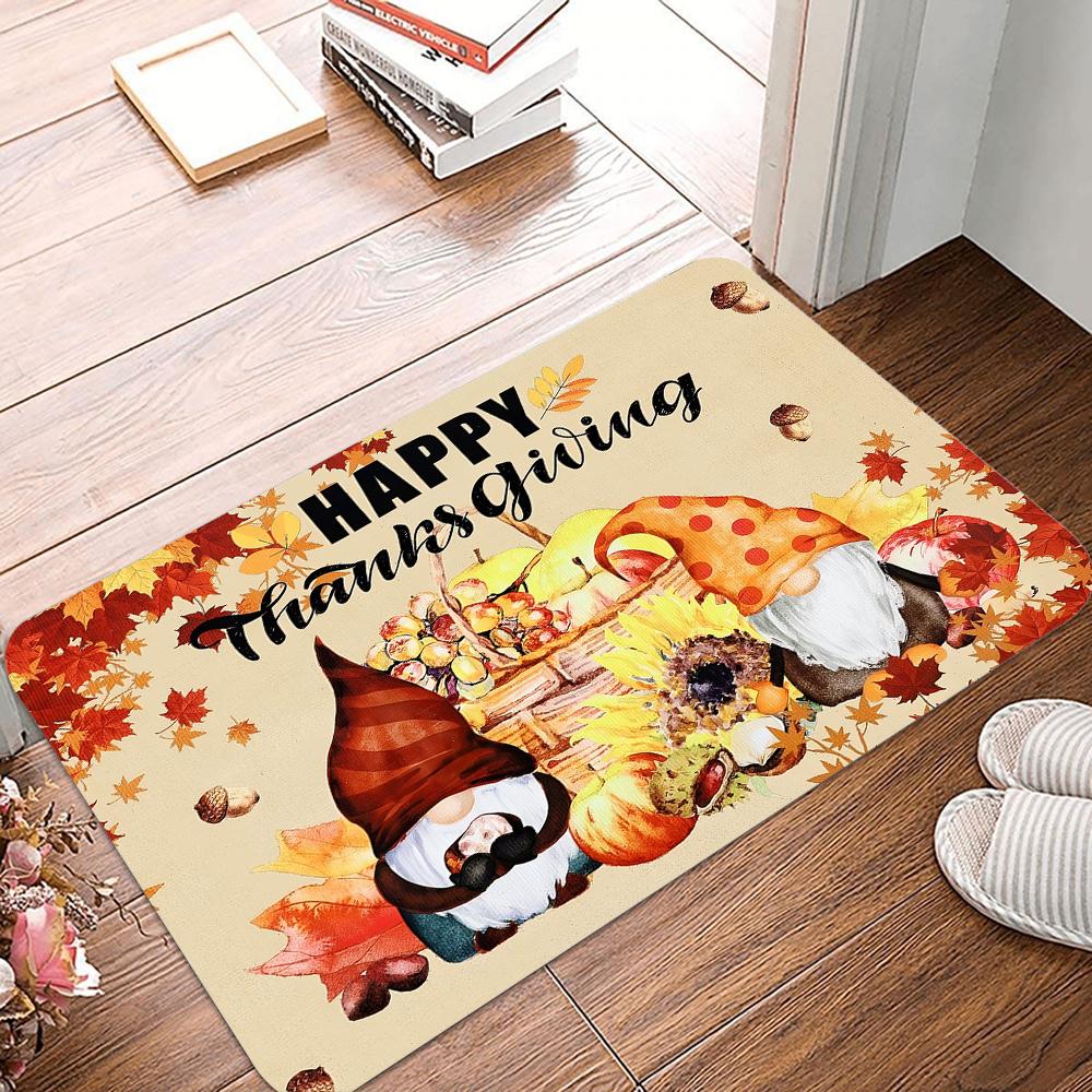 

Fall Pumpkin Style Welcome Mats Autumn Non Slip Floor Mats Thanksgiving Indoor Entrance Door Mat Porch Front Decor 40x60cm