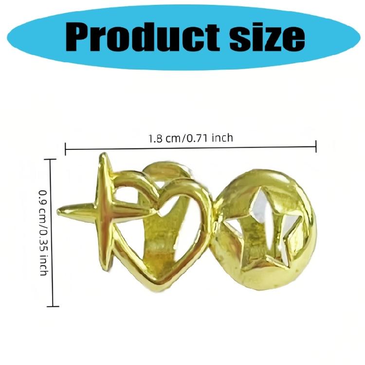 Unisex Dental Grills Jewelry Vintage Silver Gold Teeth Caps With Stars Motif Sturdy Brass Material Fashion Accessories