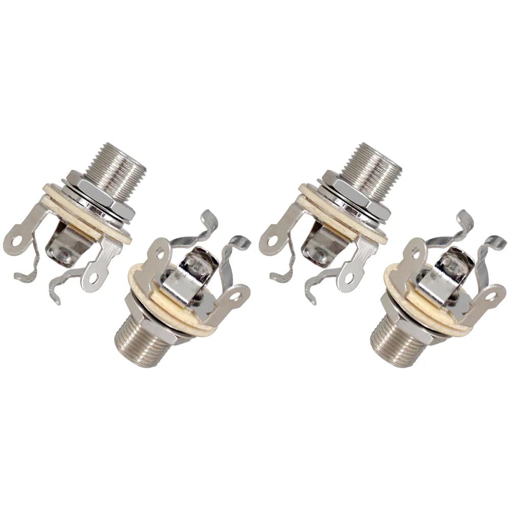 2Pcs 1/4 Inch 6.35Mm Guitar Pickup Output Jack Metal Guitar Stereo Socket Parts Guitar Mono Jack Socket for Electric Guitar Bass
