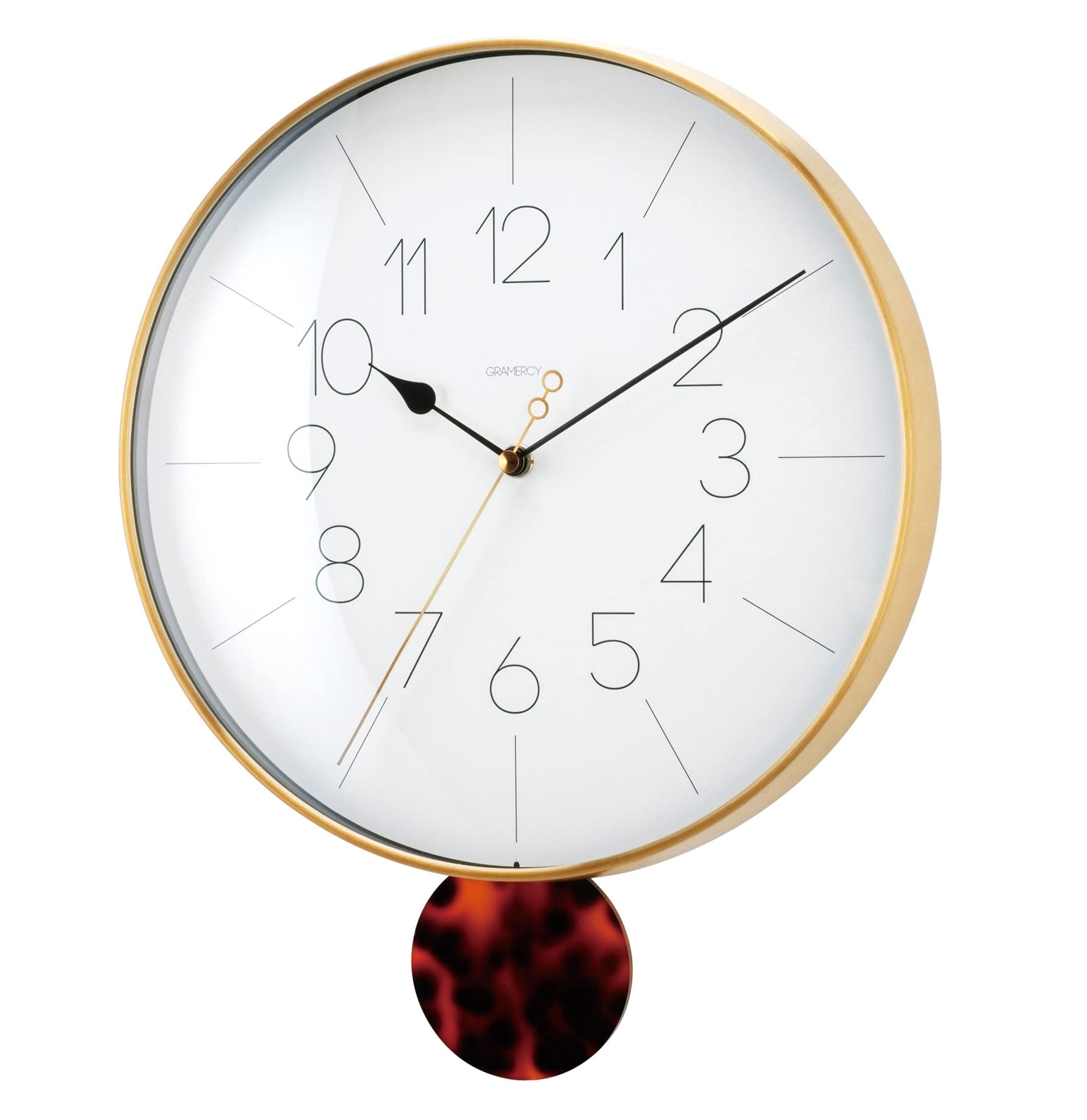 Interform Wall Pendulum Melowa Gold Tortoiseshell W29 x H36 x Clock, Clock, CL-4093, Finish, D6.5cm