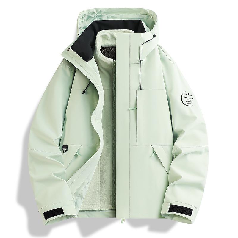 Black Gold Graphene Three-in-one Jacket Outdoor Velvet Warm Liner Windproof and Waterproof Men's and Women's Coats of the Same Style