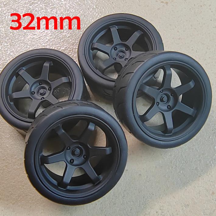 4pcs 1/18 32mm/36mm/42mm Diameter Plastic Wheels Rubber Tires RPF1 RAYS TE37 57CR CE28 BBS ABS Rims for 1:18 Model Car