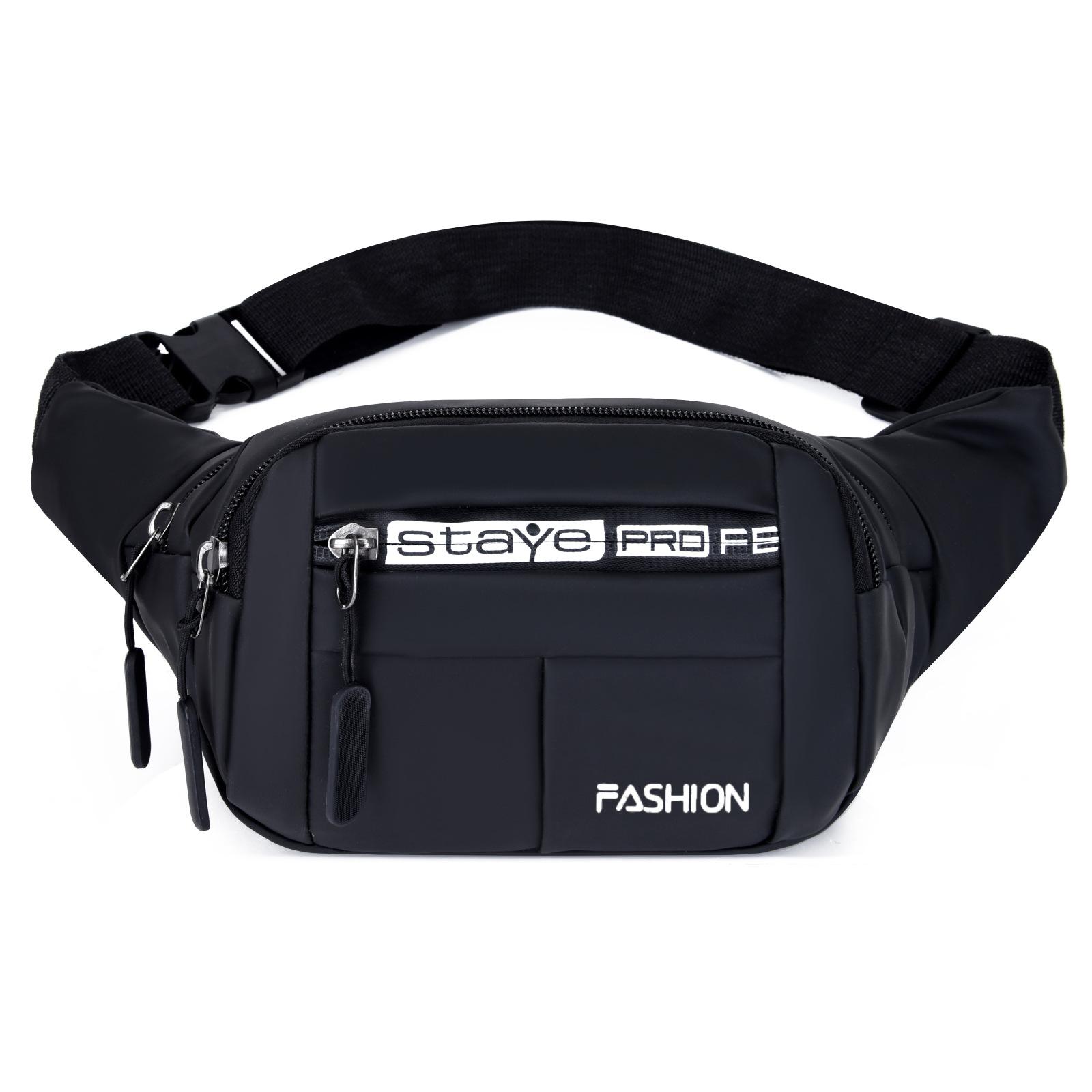 

Новая мужская кожаная пленочная поясная сумка большой вместимости для активного отдыха и спорта, сумка для мобильного телефона, модная и простая чёрный