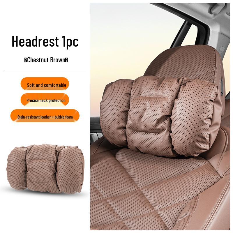 Universal Car Headrest & Lumbar Support Cushion for All Seasons - Fits Tesla & Mercedes