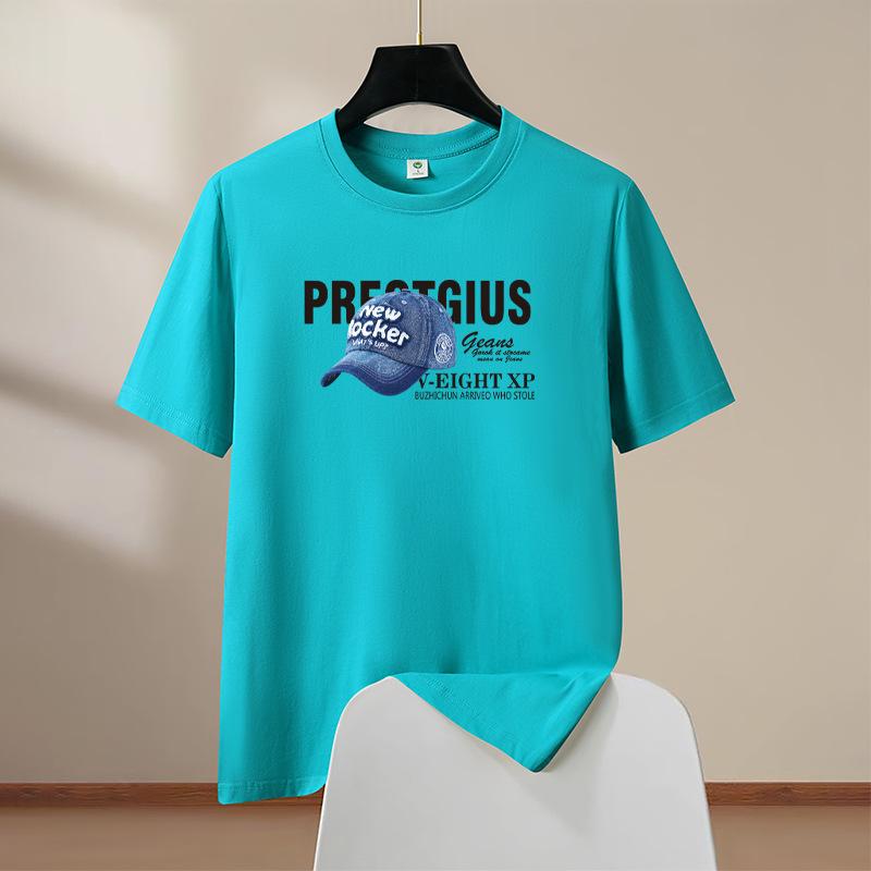 Mens Clothing Luxury Goth Punk Hat Printed Oversized New Summer T-Shirts for Men Casual Tee Short Sleeve Top Graphic T Shirts