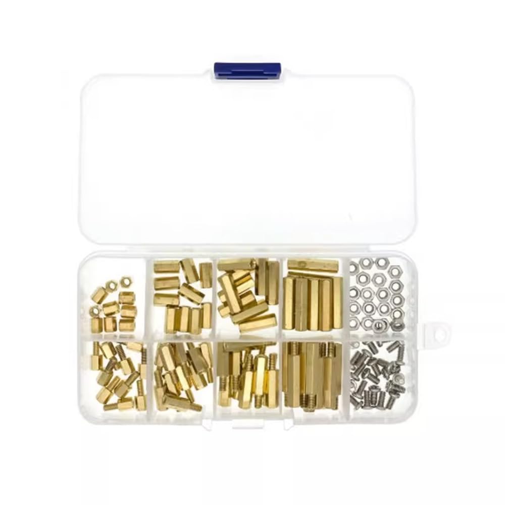 XINGHECHENGWEI Brass Hex Spacer Hex Pillar M3 Screws Nuts Bolts Machine Repair Hex Brass