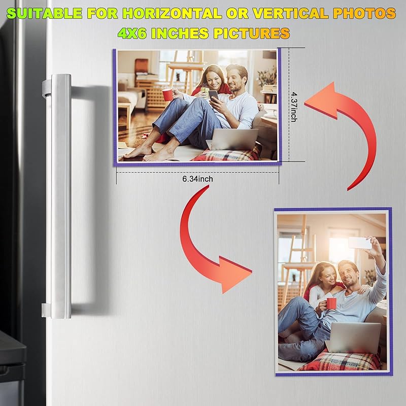 CHUNNIAO Purple Magnetic Picture Frame 4X6 for Refrigerator 10 Pack,Photo Magnets Sleeves 4X6  фиолетовый
