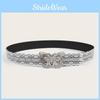 Womens Belt With Butterfly Buckle And Lace Decor For Casual Fashion