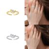 Sterling Silver Sweet Double Layer Star Moon Opening Ring For Women Finger Ring Engagement Wedding Jewelry Wholesale