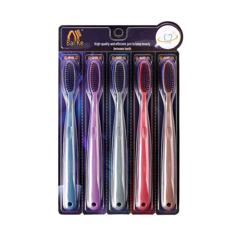 Bamboo Charcoal U-Shaped Toothbrush Head Set - Nano Bristles, Adult Size, Internet Celebrity Design.