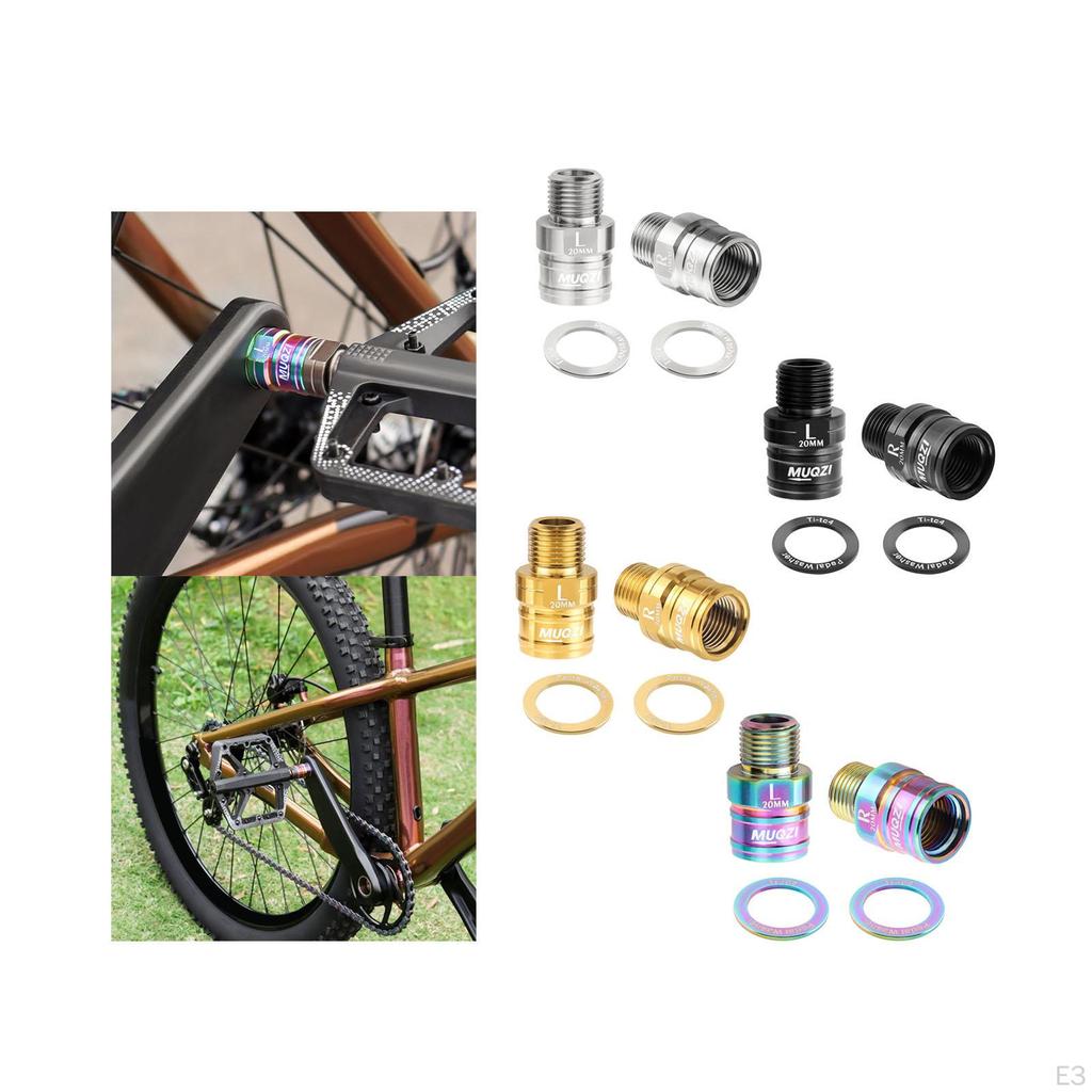 2 Pieces 20mm Bike Pedal Extender Axle Extension Sturdy Parts Cycling Pedals