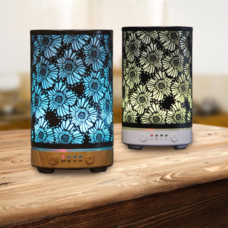 100ML Essential Oil Diffuser Quiet Ultrasonic Air Humidifier Home Fragrance Aroma Diffuser with 7 LED Light and Auto-Off Switch