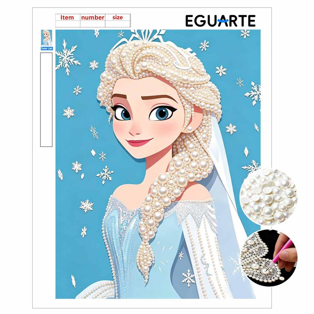 Disney Pearl Painting Queen Elsa DIY Pearl Art Painting Pearl Gem Painting Pictures Crafts Special Shape Home Wall Decoration