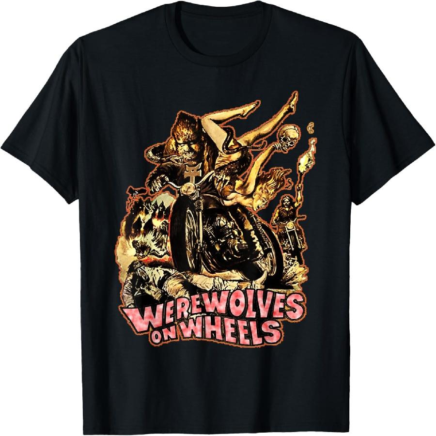 Vintage Horror Werewolves on Wheels Werewolf Biker T-Shirt XXXXXL чёрный
