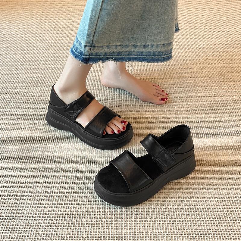 2025 new super lightweight platform sandals women's summer casual height increase with skirt temperament versatile soft-soled Roman shoes