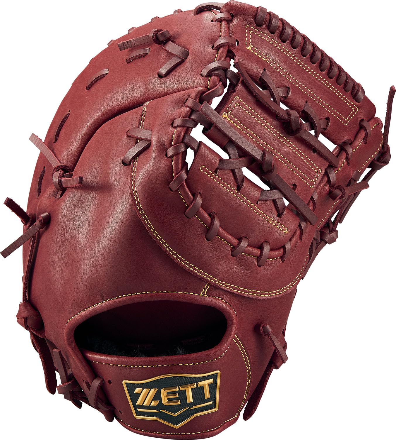 

ZETT Soft Steer First Base Mitt for Bordeaux Brown BRFB35513F Left-Handed Throwers, (4000),
