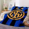 Inter Milan Theme Printed Blanket - Perfect for Couch, Bed, Travel & Outdoor Use | Machine Washable, Cozy & Durable.