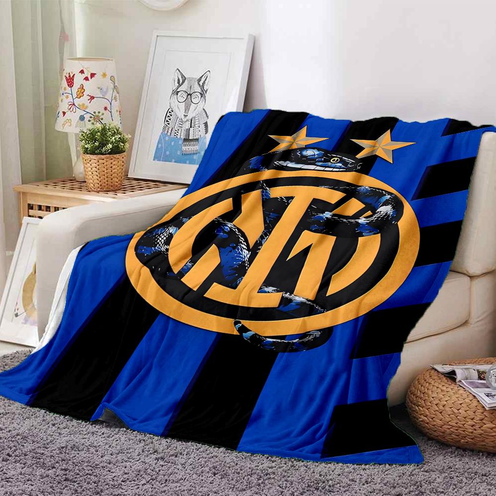 Inter Milan Theme Printed Blanket - Perfect for Couch, Bed, Travel & Outdoor Use | Machine Washable, Cozy & Durable.