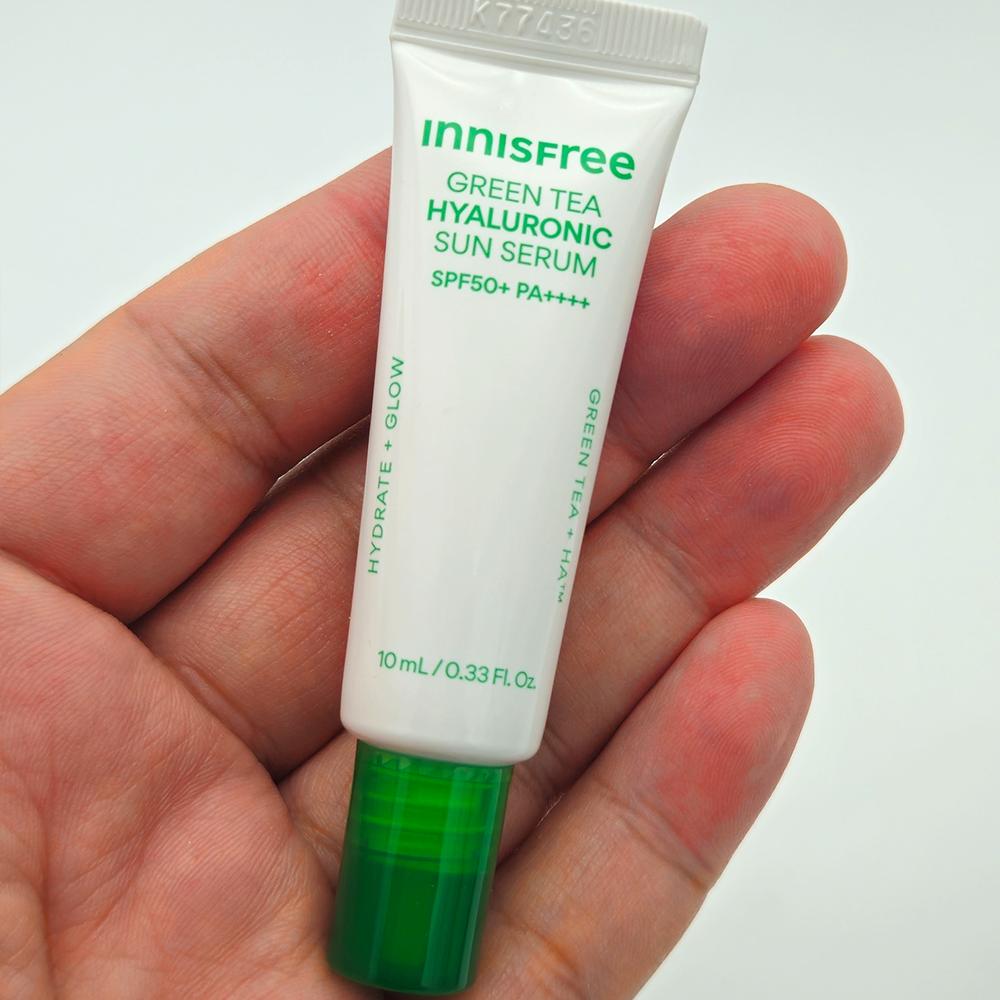 5 Stück_[INNISFREE] Green Tea Hyaluronic Moist Sun Serum 10ml (SPF50+/PA++++) Stichprobe