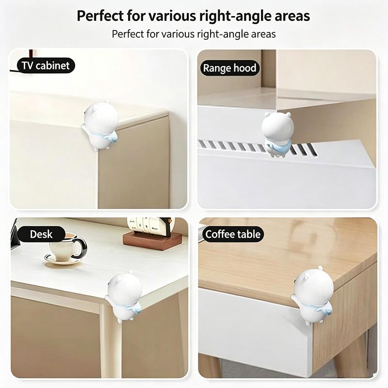 Cute Self Deprecating Bear Cartoon Soft Silicone Anti Collision Strip Corner Protector For Cabinet Table Desk Edge Anti Bump