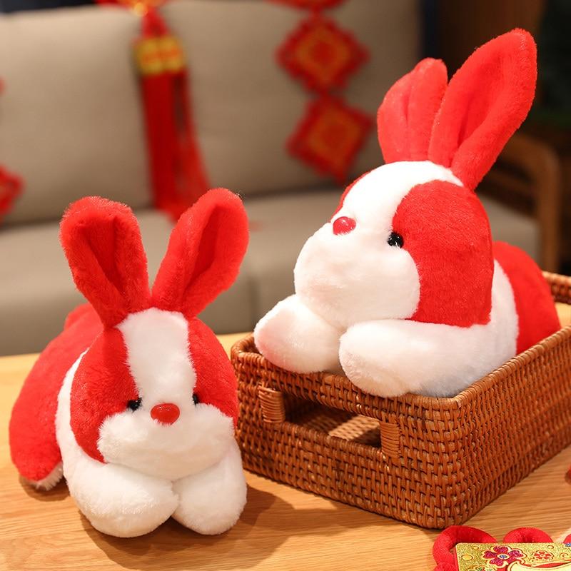 New 20 -30cm Kawaii Funny Red Rabbit Toys Stuffed Lovely Animal Plush Doll For Kids Children Girls Soft Cartoon Pillow Gift