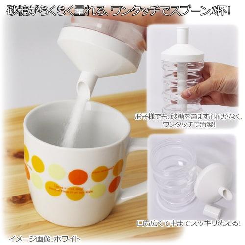Yamakasei One-Touch Sugar Pot, 280ml, Made In Japan, White, 3g Per Shake (1 Spoonful)