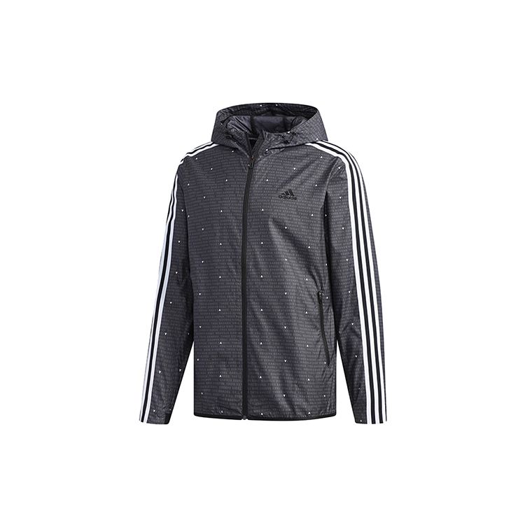 

Adidas Aop 3S Woven Casual Sports Hooded Jacket Men Jackets Black DW4616 L