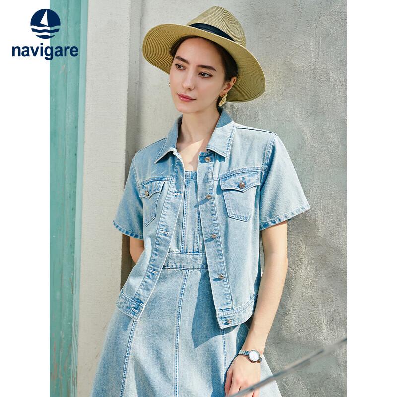

Navigare Women s Denim Short-Sleeve Commuter Shirt M