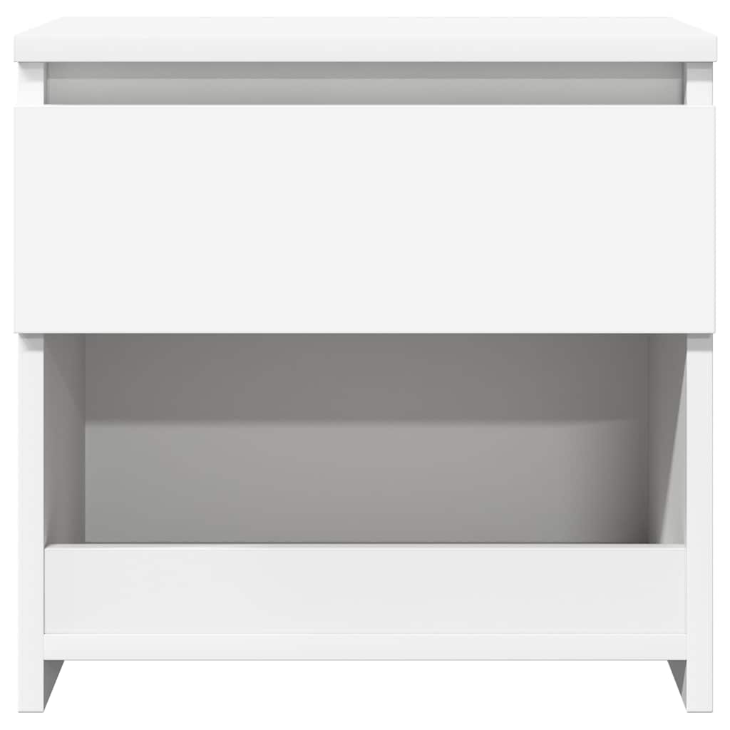 Nightstand White 40x30x39 Cm Engineered Wood